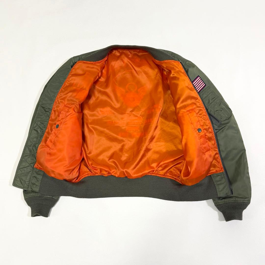 アヴィレックス MA-1 フライトジャケット アメリカ 星条旗 カーキ L