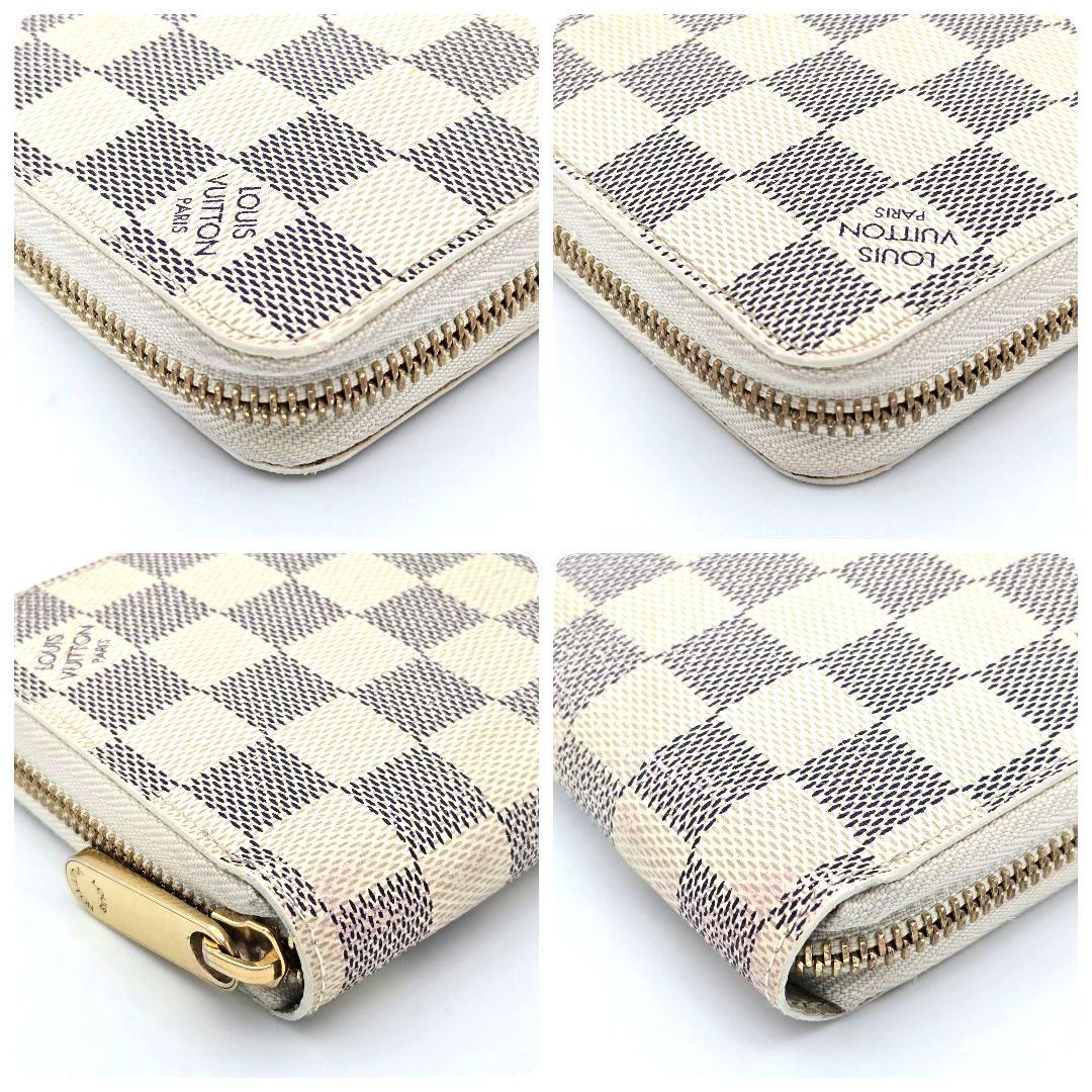 ルイヴィトン ジッピーウォレット ダミエアズール ラウンドファスナー 長財布 白