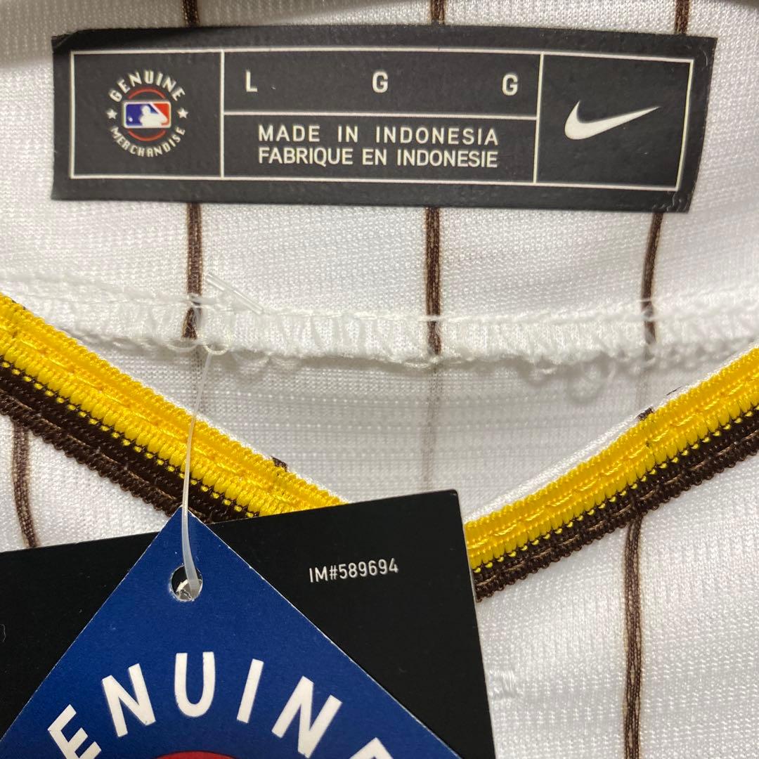 ナイキ パドレス ダルビッシュ ユニフォーム ピンストライプ 白×茶