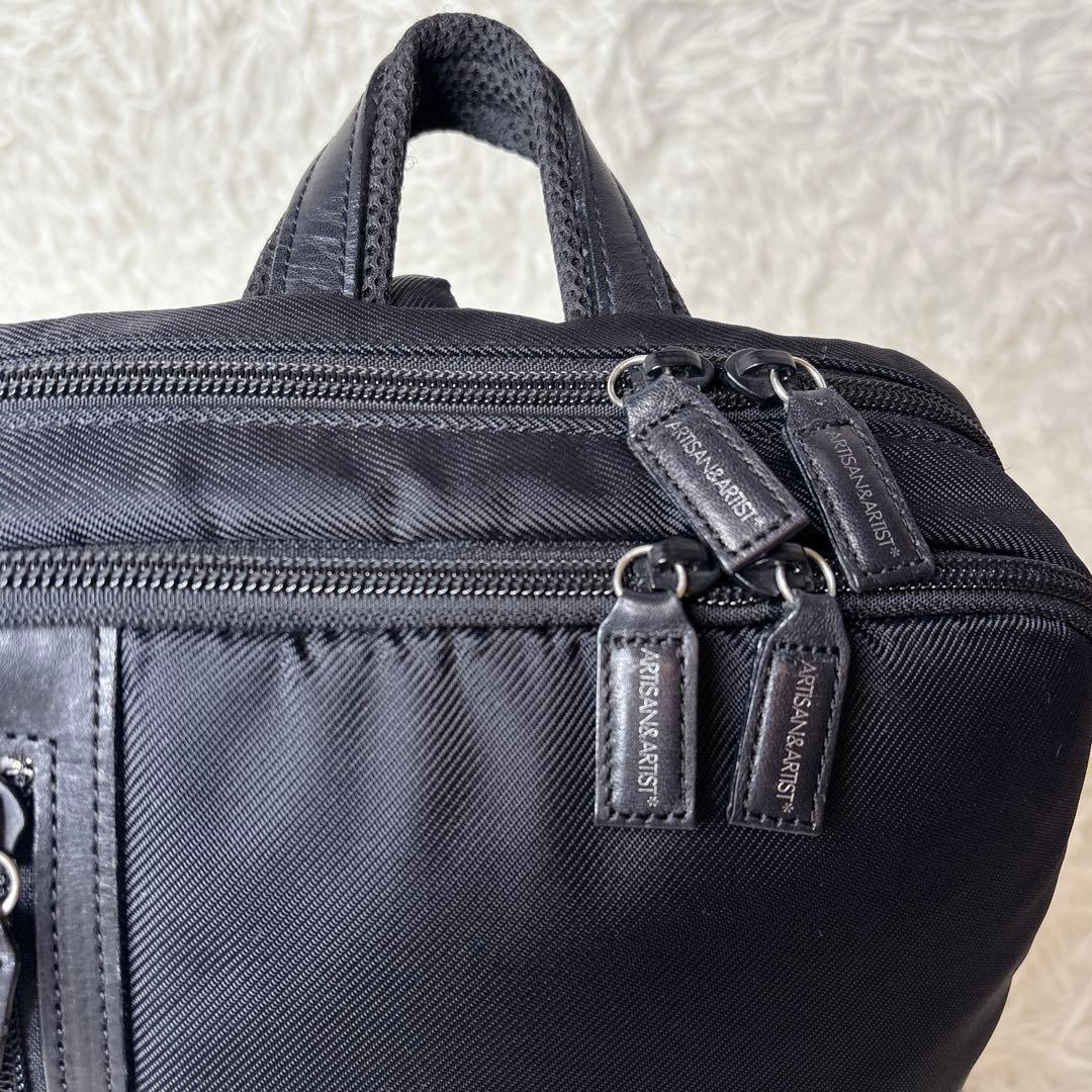 アルティザン&アーティスト リュック 多機能 マザーズバッグ 黒 自立 多機能