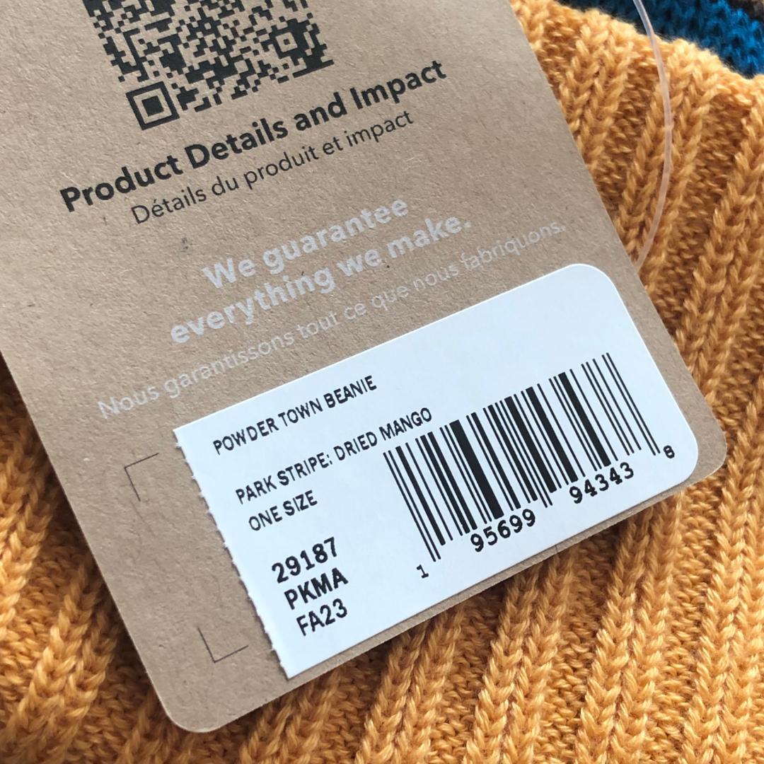 チクチクしない❣️人気柄PKMA・新品‼️パタゴニア パウダー・タウン・ビーニー