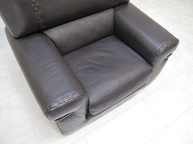 フォルメンティ 総革1人掛けソファ 　総本革ソファ/本革シングルソファ