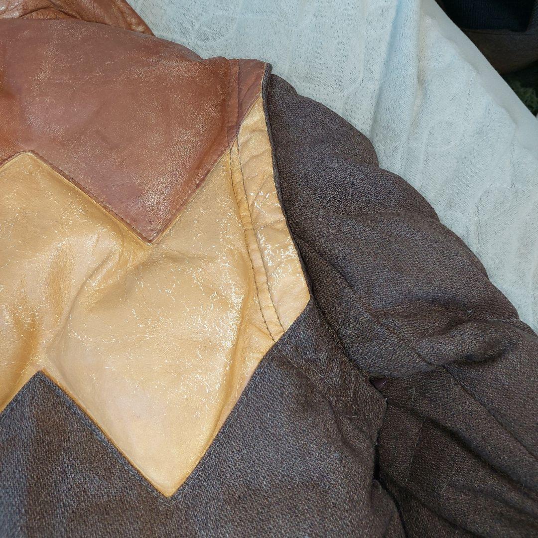 SHOTT ショット ダウンジャケット　ダウンベスト　2WAY 本革　ウール