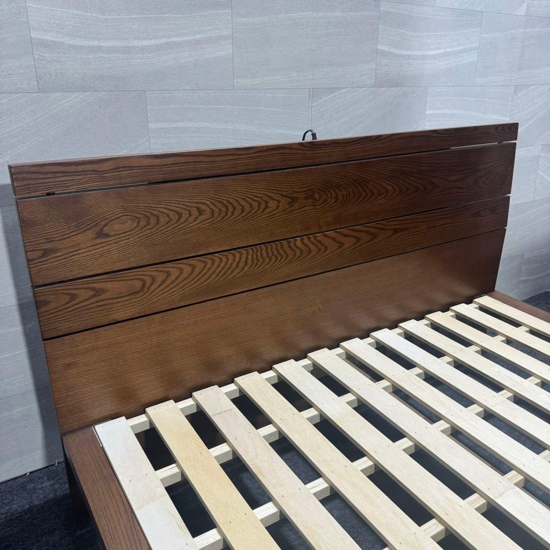 a.flat ムク•ベッド ベッドフレーム ダブル 無垢材 天然木 d2303