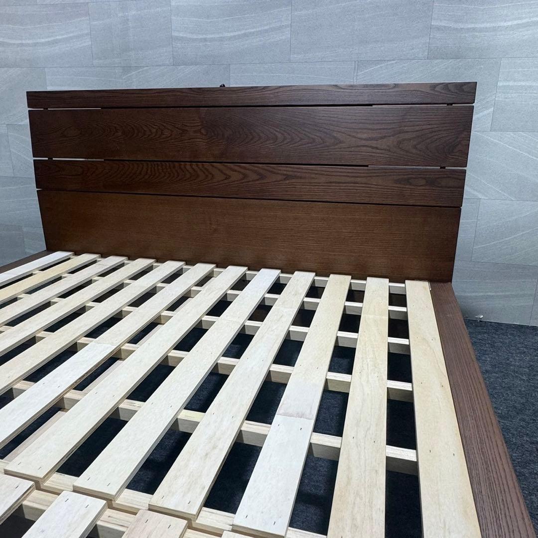 a.flat ムク•ベッド ベッドフレーム ダブル 無垢材 天然木 d2303