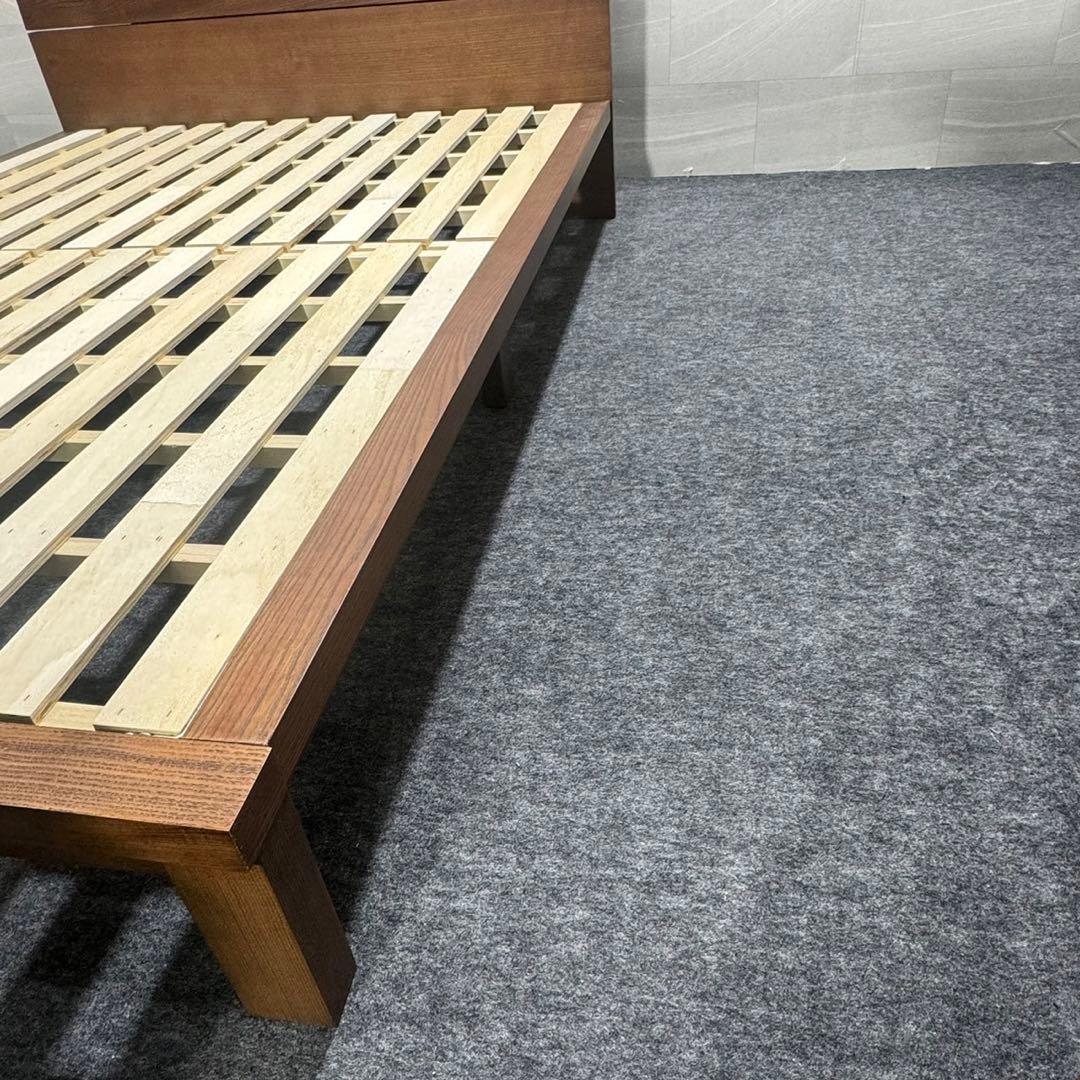 a.flat ムク•ベッド ベッドフレーム ダブル 無垢材 天然木 d2303