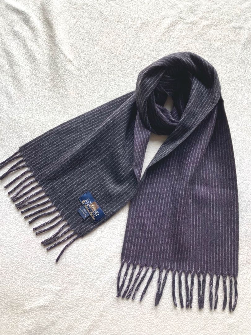 ブルックスブラザーズ×COLOMBO カシミヤ100 切替ストライプ マフラー