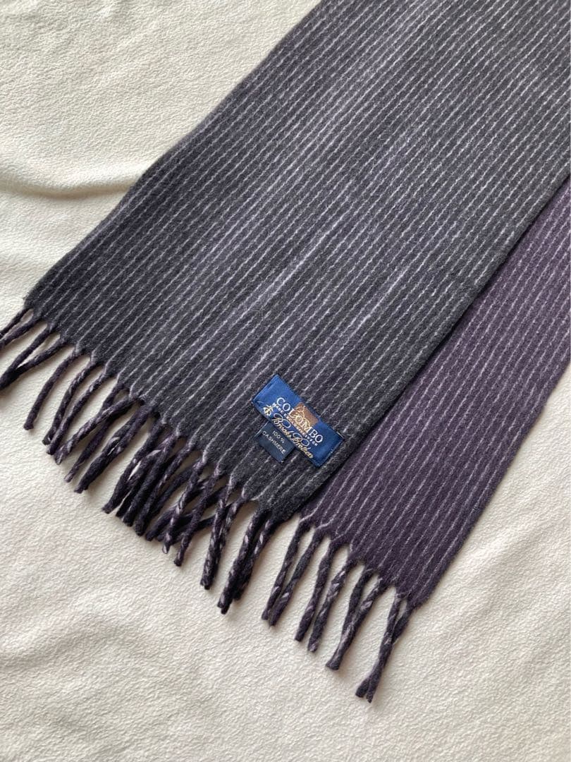 ブルックスブラザーズ×COLOMBO カシミヤ100 切替ストライプ マフラー