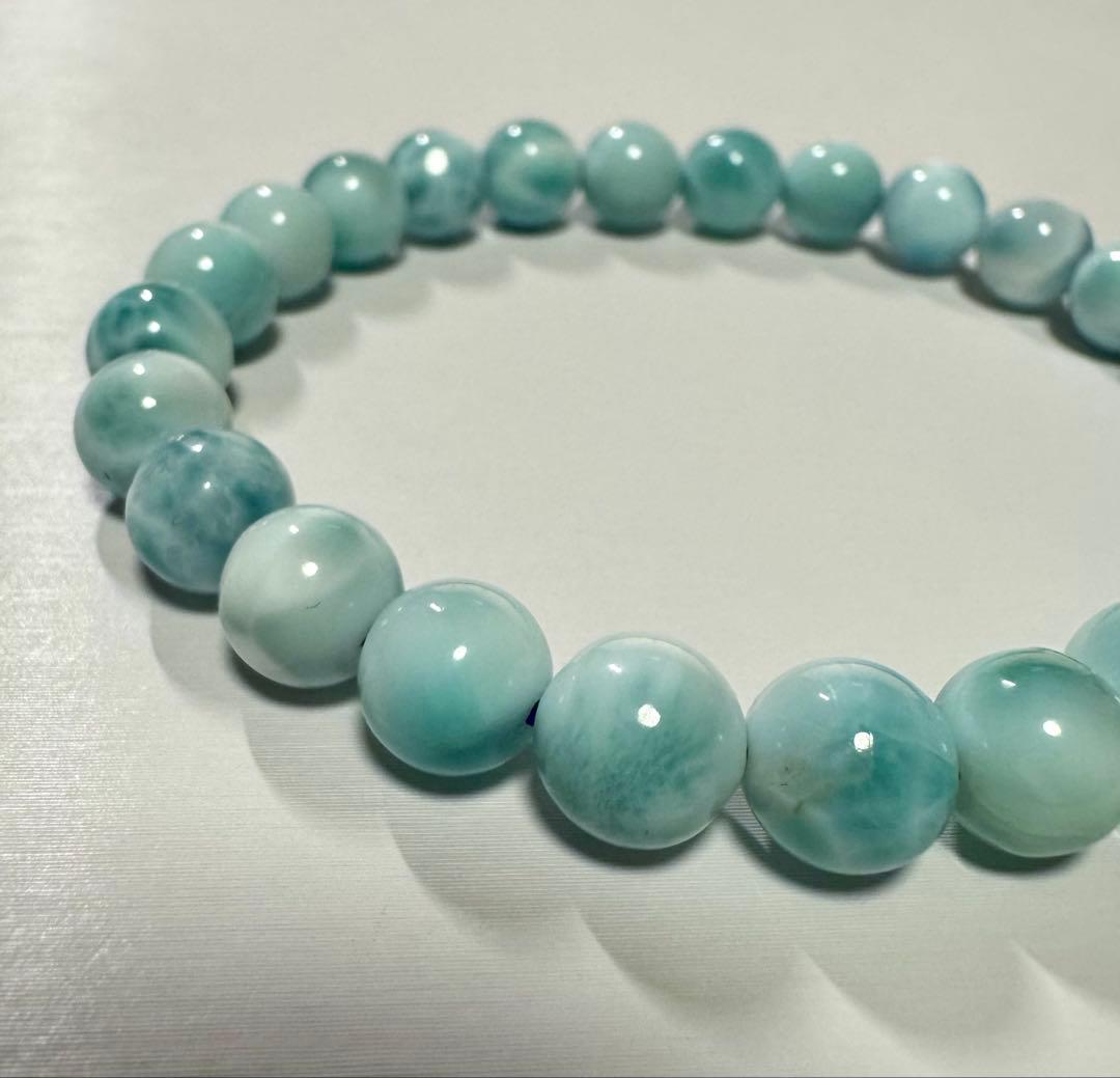 ラリマー　7.5mm　天然石　ブレスレット