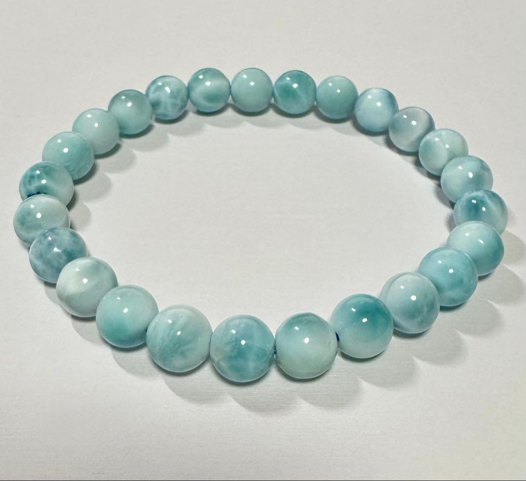 ラリマー　7.5mm　天然石　ブレスレット