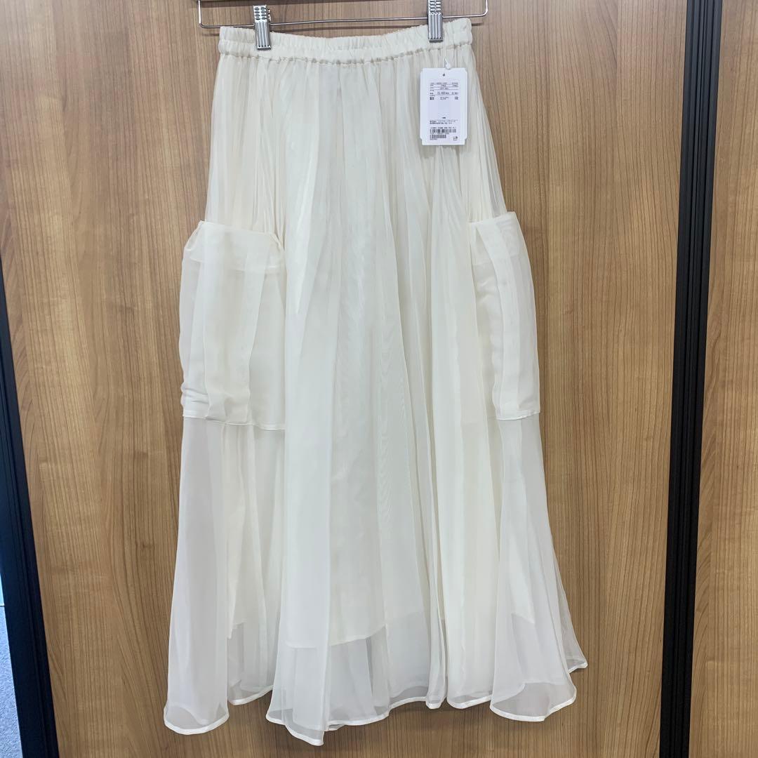 【新品】UNITED ARROWS シャンブレー オーガンザ ポケット スカート