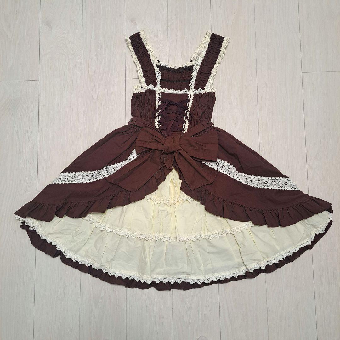 シャーリングプリンセスジャンパースカート ブラウン 茶色 BABY ロリィタ