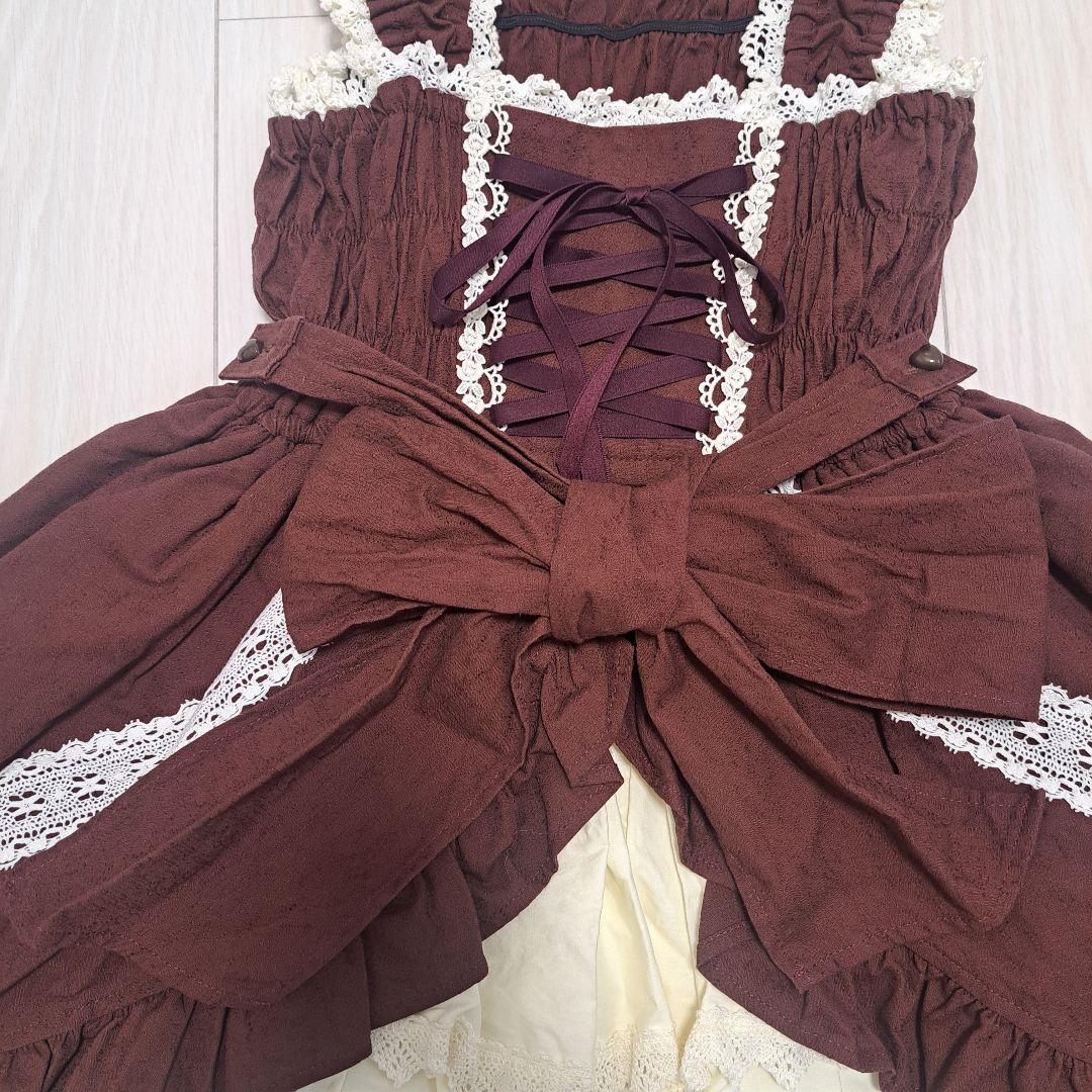 シャーリングプリンセスジャンパースカート ブラウン 茶色 BABY ロリィタ