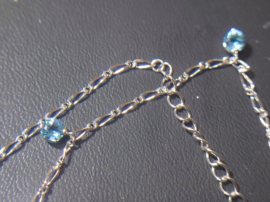 あ様 K10 20〜24cm ブレスレット チェーン 10金 アクアマリン？