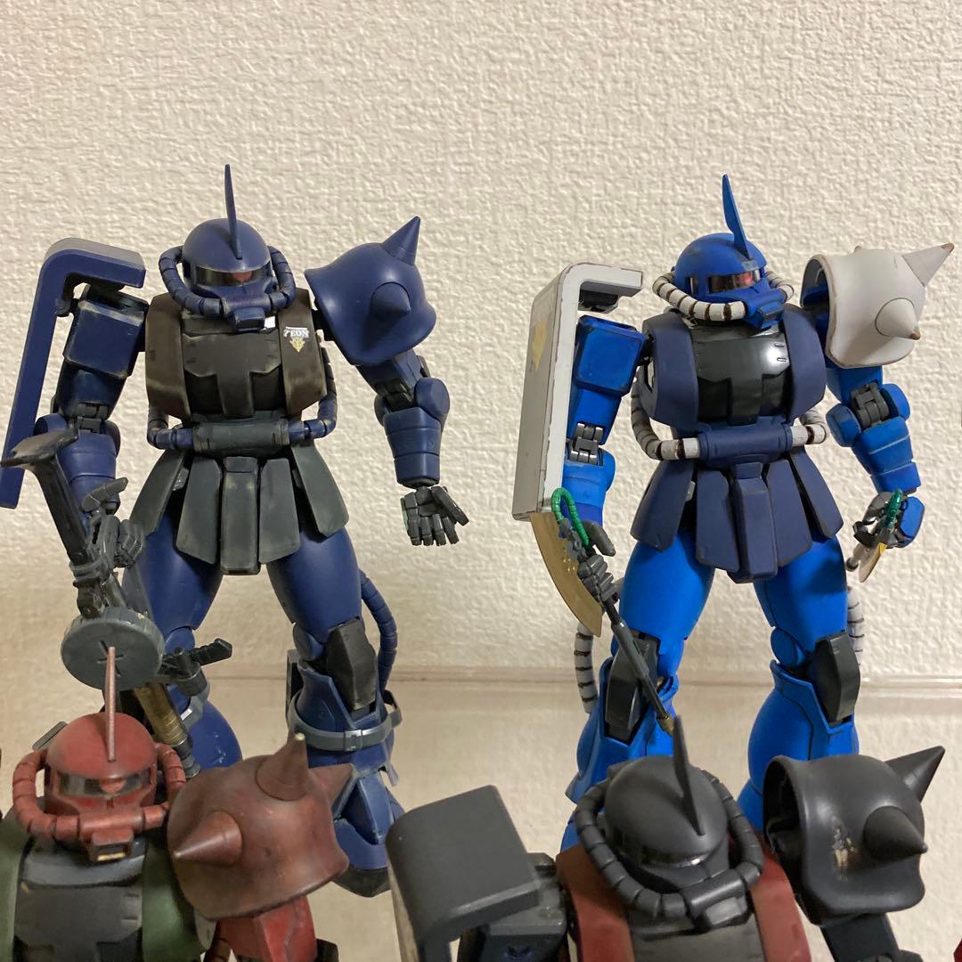 MG 1/100　ザク　ウェザリング強　11体まとめ ダメージ加工 塗装完成品