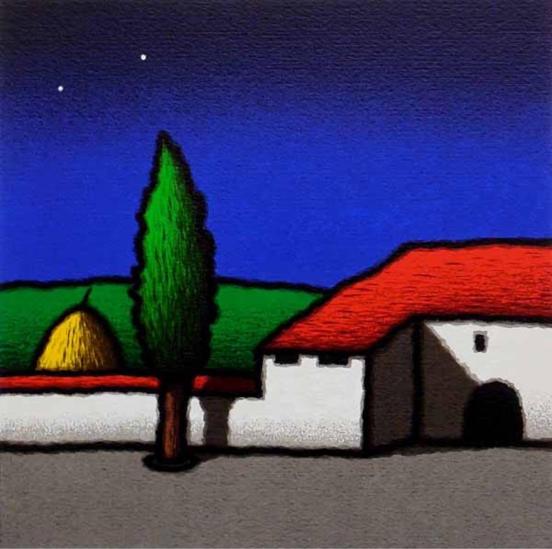 イタリアの人気画家 ティノ・ステファノーニ 可愛いらしい版画 シルク