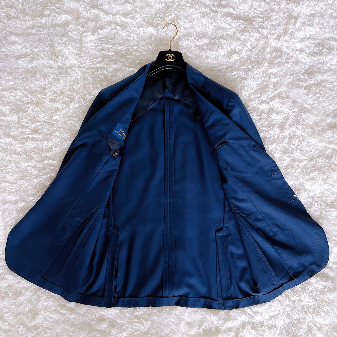 【ポロラルフローレン】ジャケット 紺ブレ 金ボタン ネイビー 40R 段返り