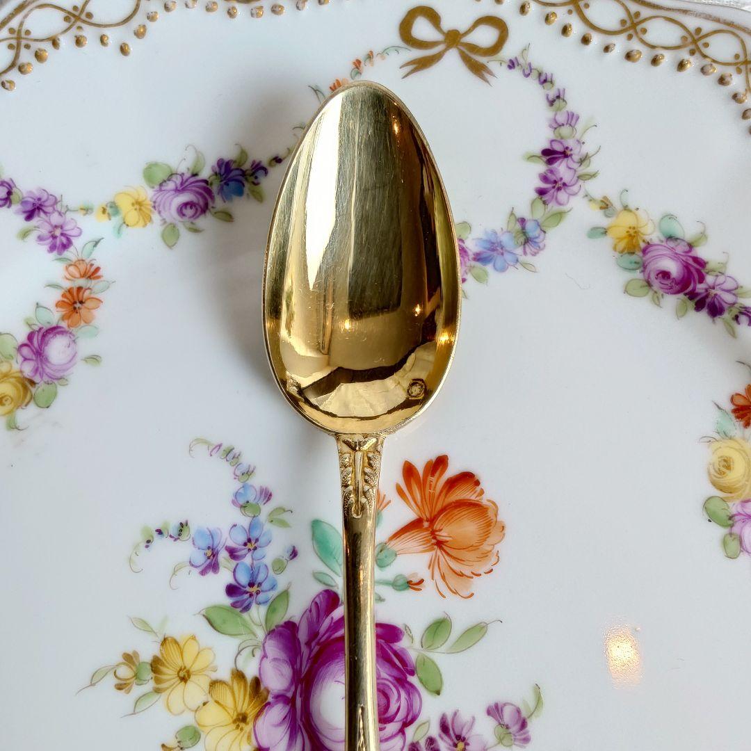 フランス　スターリングシルバー　リボン　スプーン　希少