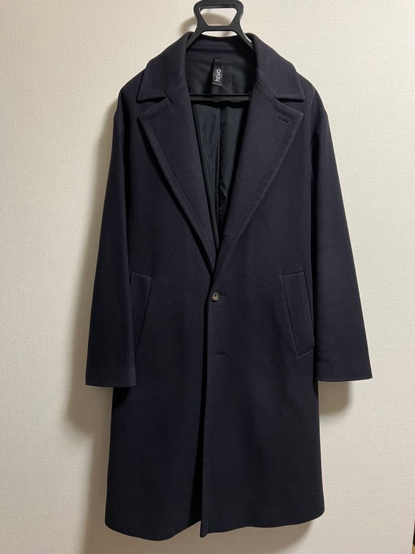 【格安】Hevo OSTUNIシングルベルテッドウールコートネイビー50