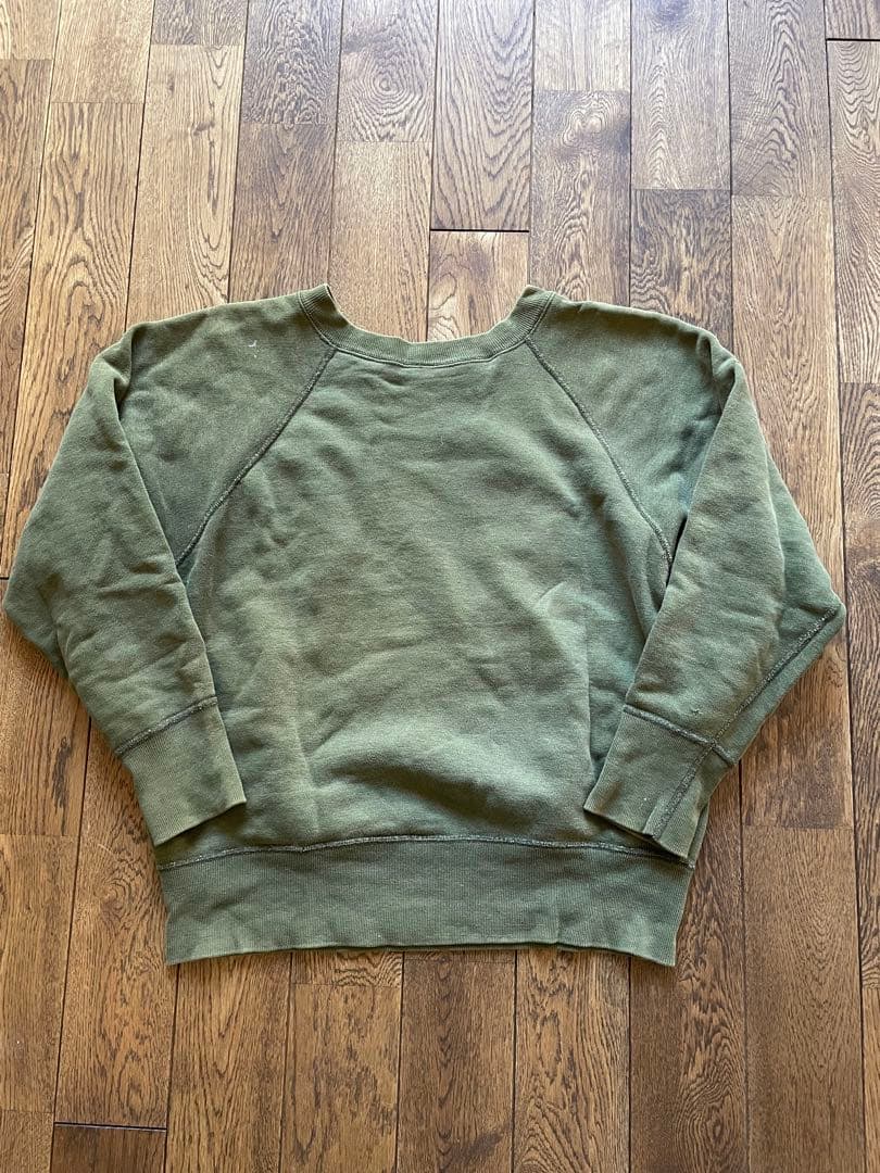 スウェット　60s カーキ　オリーブグリーン　ヴィンテージ ラバープリント