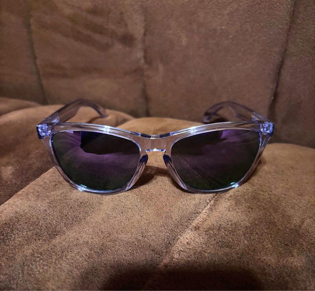 OAKLEY Frogskins 90s クリアフレーム パープル サングラス