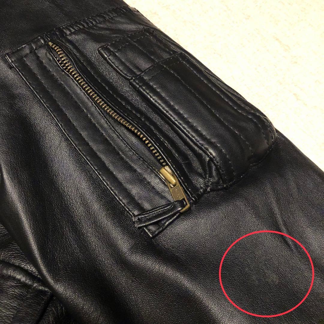 CWU-45P羊革ラムレザー短丈フライトジャケット黒赤MA-1 中綿 XL