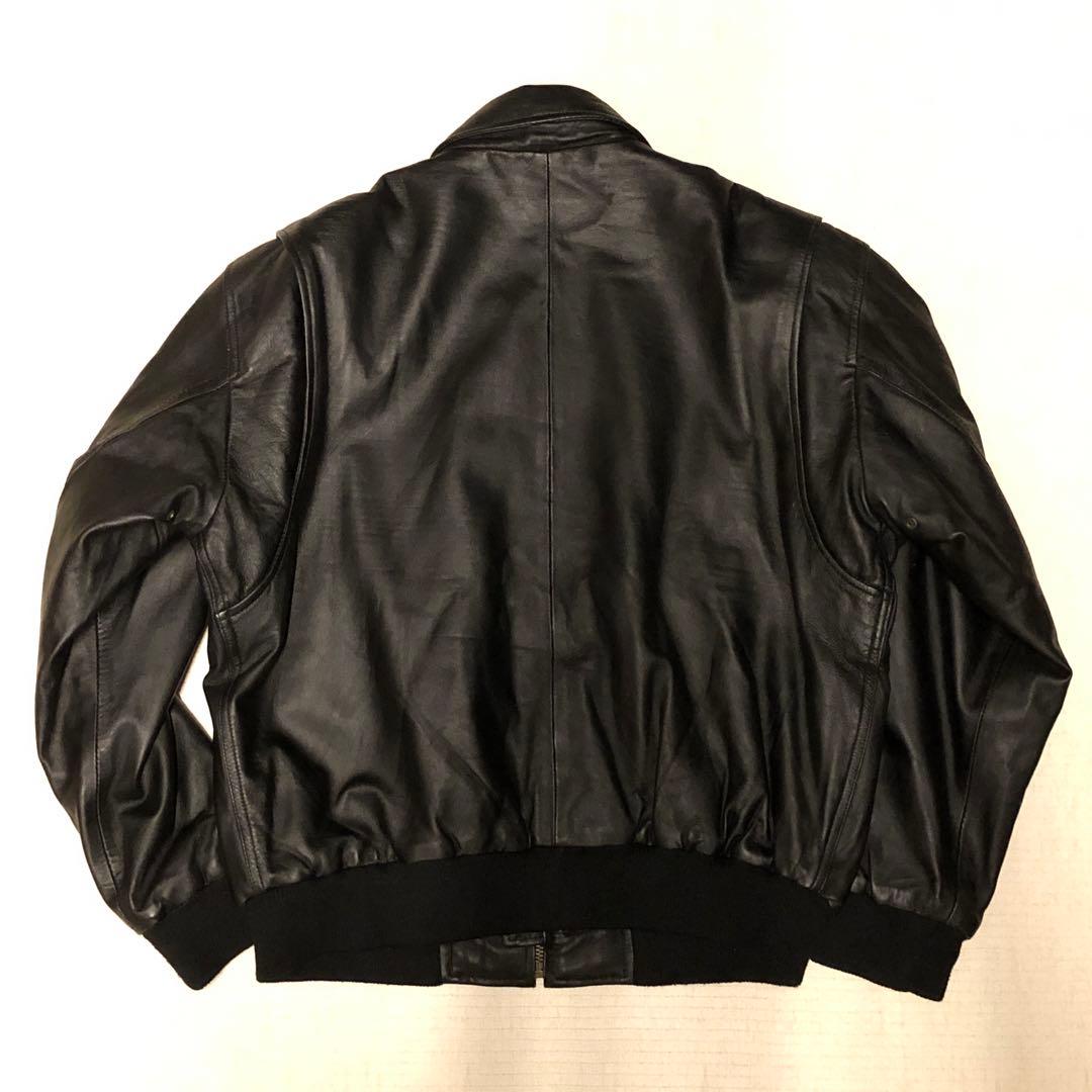 CWU-45P羊革ラムレザー短丈フライトジャケット黒赤MA-1 中綿 XL