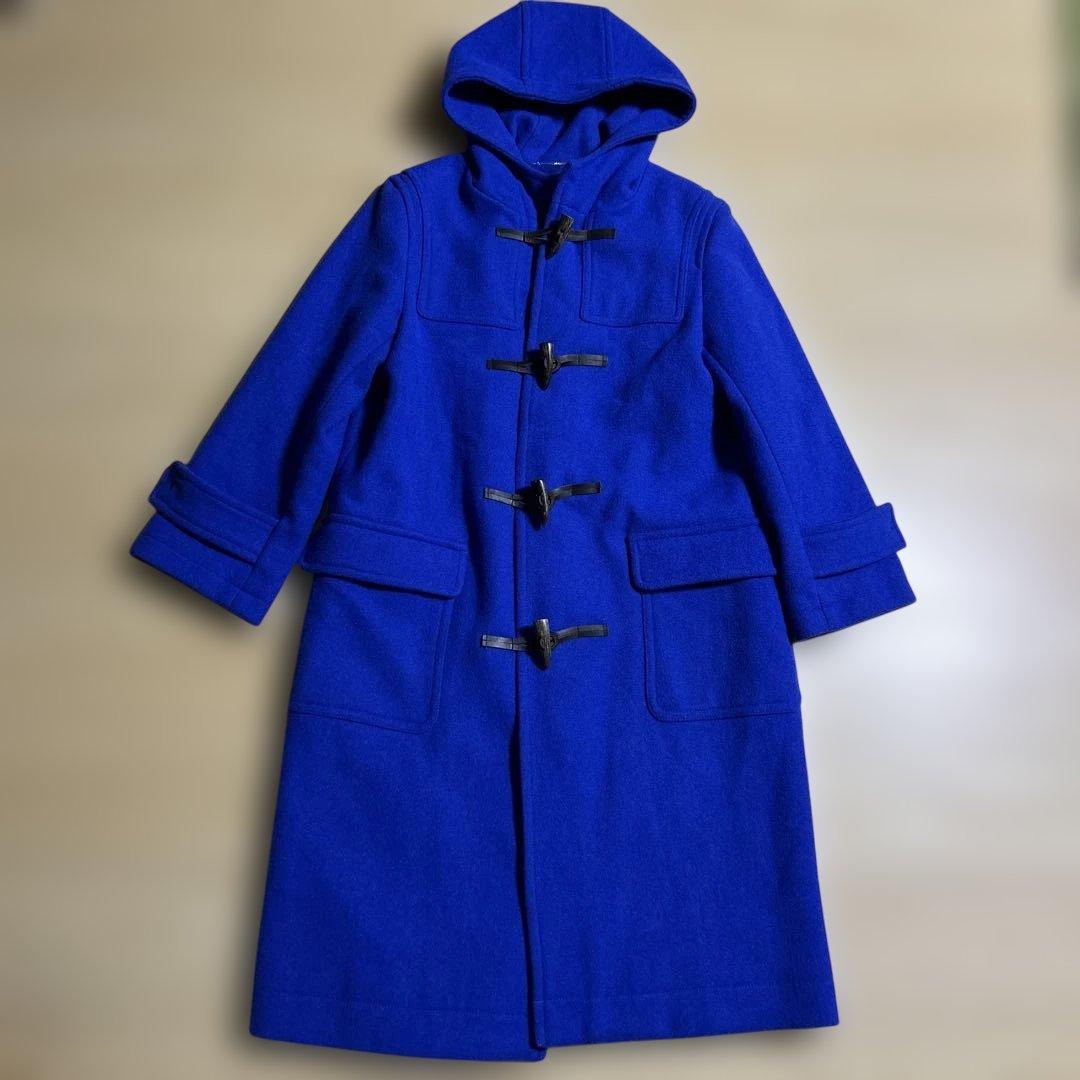 美品 ミラオーウェン ロイヤルブルー ロング ダッフルコート ブルー
