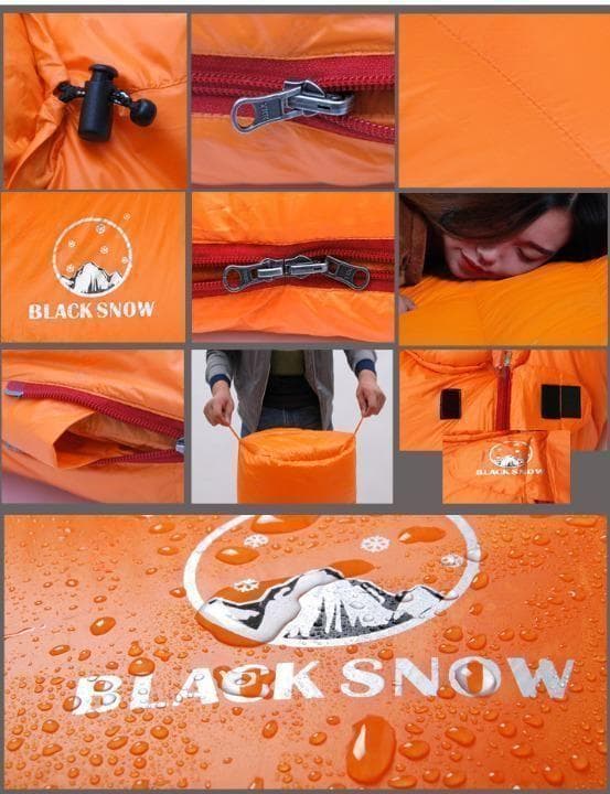 ★SALE★　高級ダウン使用　マミー型　寝袋 ダウンシュラフ　400g　ブルー