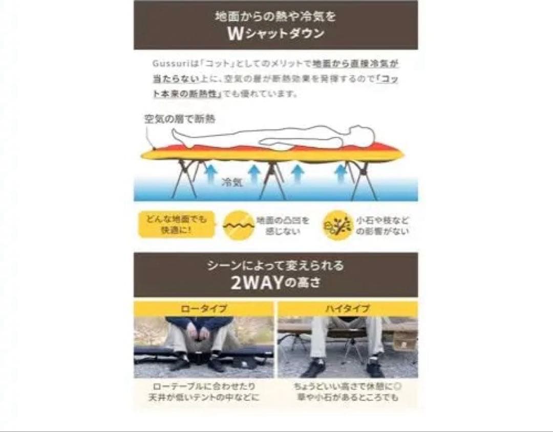 【DOEARTH_エアーマットコットGussuri】