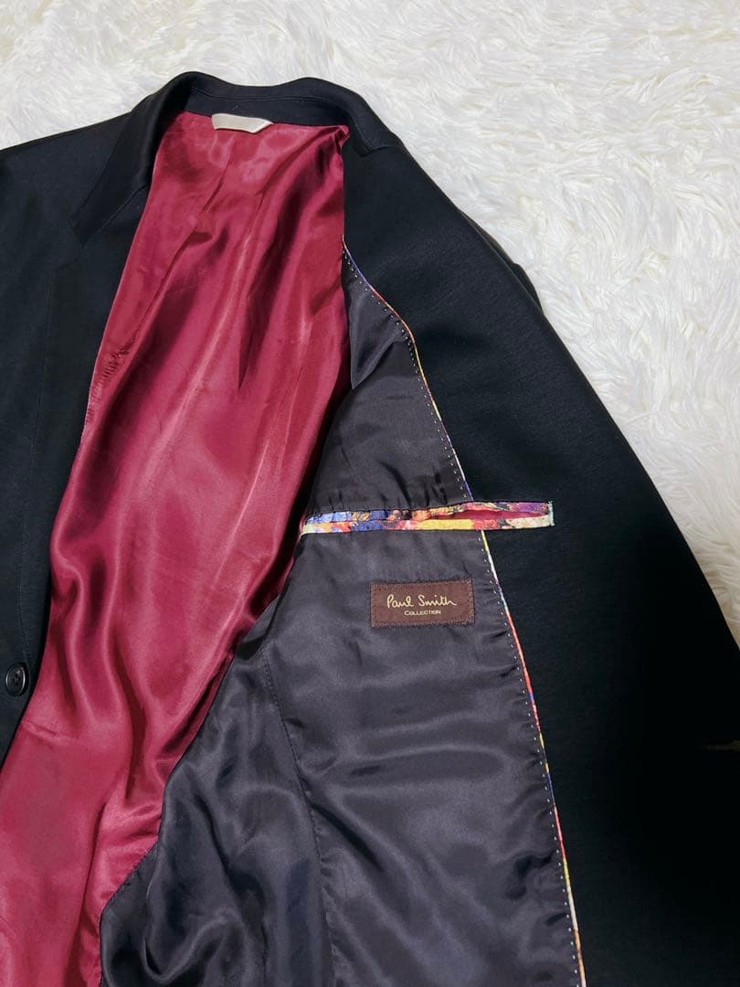 PaulSmith ポールスミス　テーラードジャケット　花柄　ブラック　L 美品