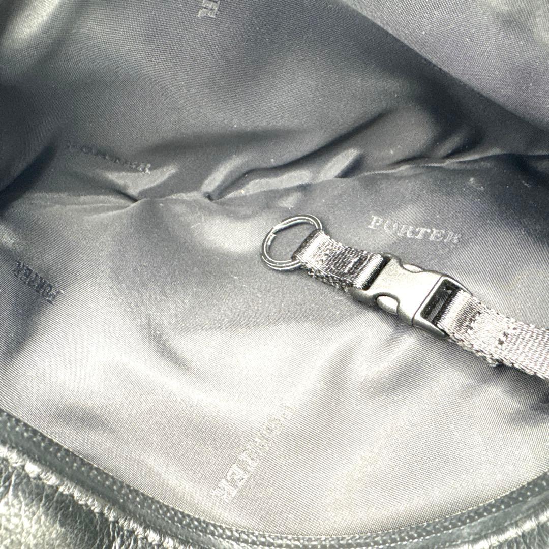 絶版極美品 ポーター PORTER ZOOM WAIST BAG ブラック 本革