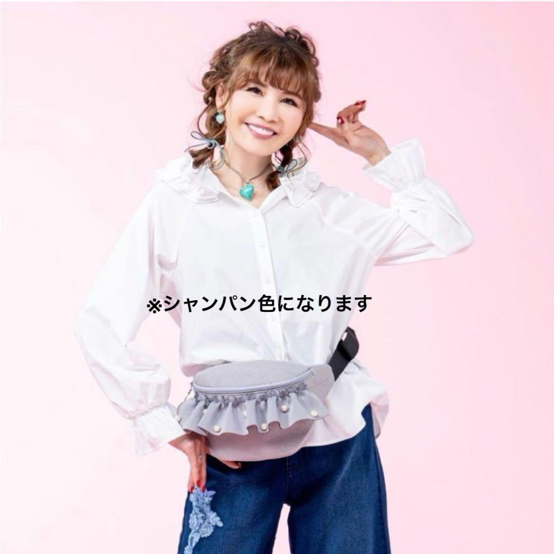 お買得価格】新品 &LOVE パールビジューのメッシュふりるBODYバッグ