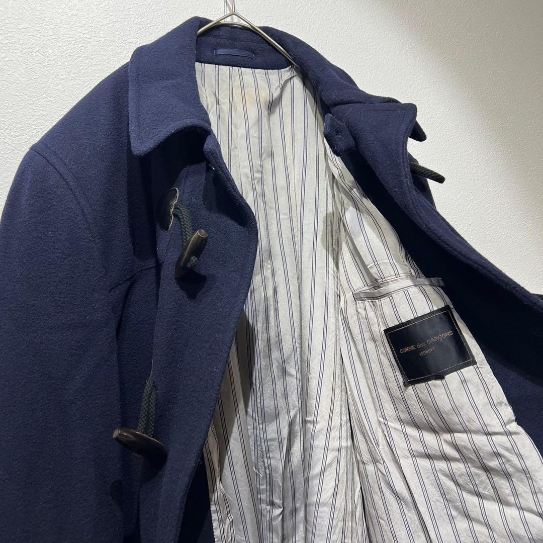希少 80s コムデギャルソンオム 上質 ダッフルコート ウール ストライプ