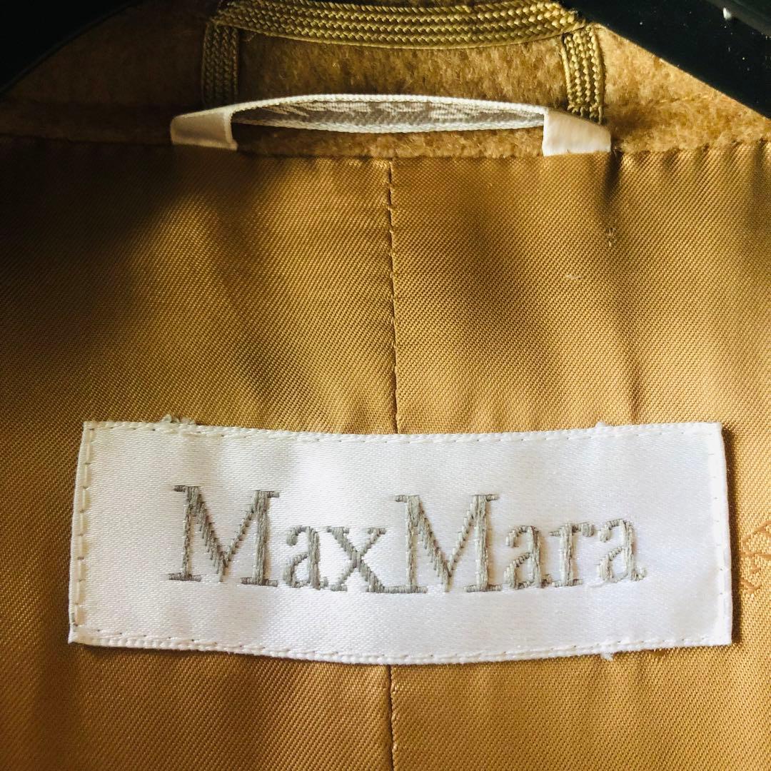 美品✨マックスマーラ ベルテッドコート カシミヤ 女優襟 キャメル 白タグ 40