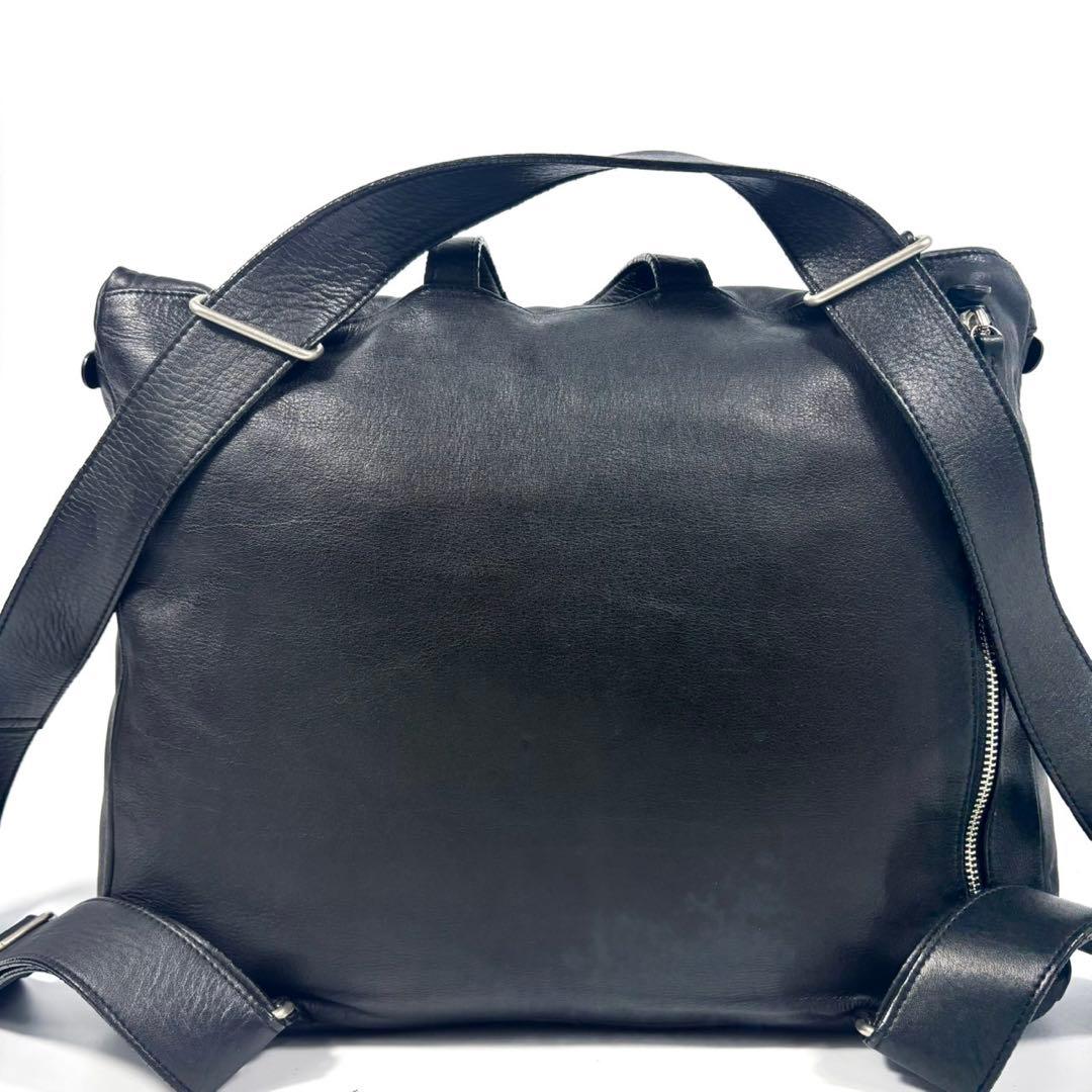 ✨美品✨カワカワ リュックサック 2WAY ショルダー ロック式金具 レザー 黒
