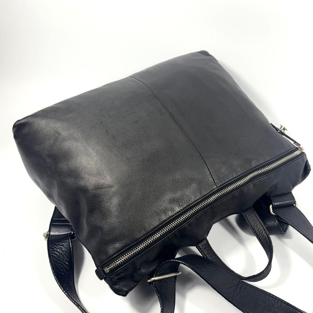 ✨美品✨カワカワ リュックサック 2WAY ショルダー ロック式金具 レザー 黒