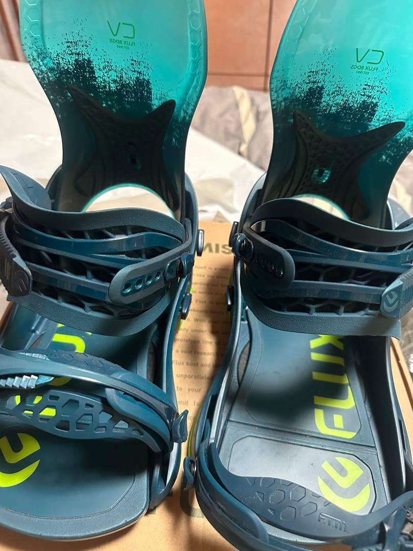 未使用 スノーボード ビンディング ネイビー/グリーン