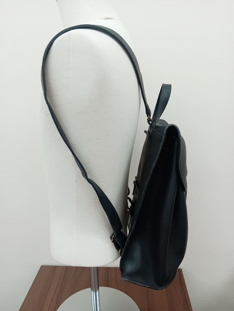 オールドコーチ　黒 レザー フラップバックパック　アメリカ製　9943