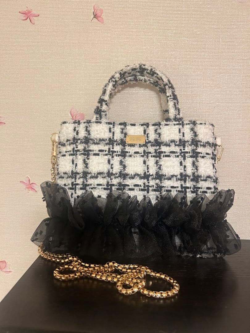 bonita様専用fitafitaさまフリル付きツイードショルダーバッグ