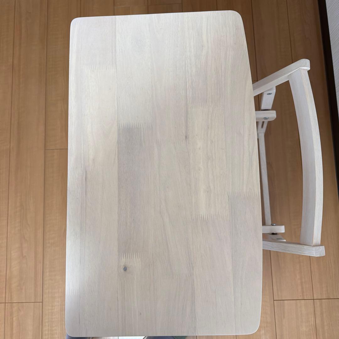 ホワイト木製折りたたみテーブル椅子セット