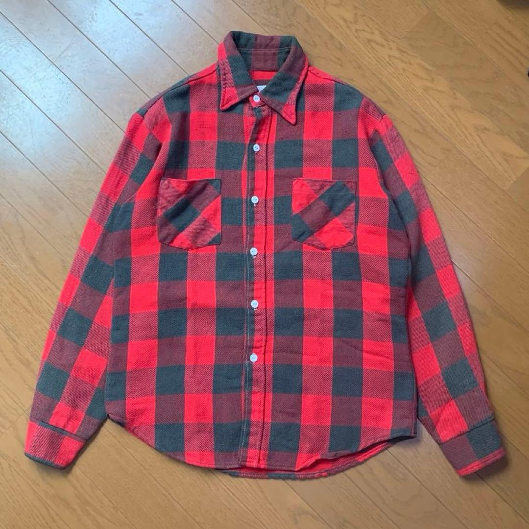USA製◎70's BIG MAC ヘビーネルシャツ チェック 赤黒M - メルカリ