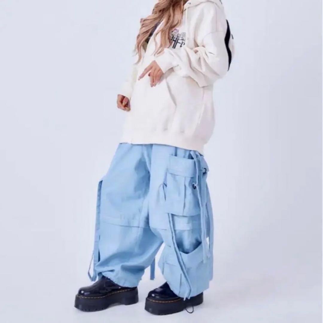 GALFY カラフルテクノパンツ ワイドカーゴパンツ 大型犬 かすちゃん