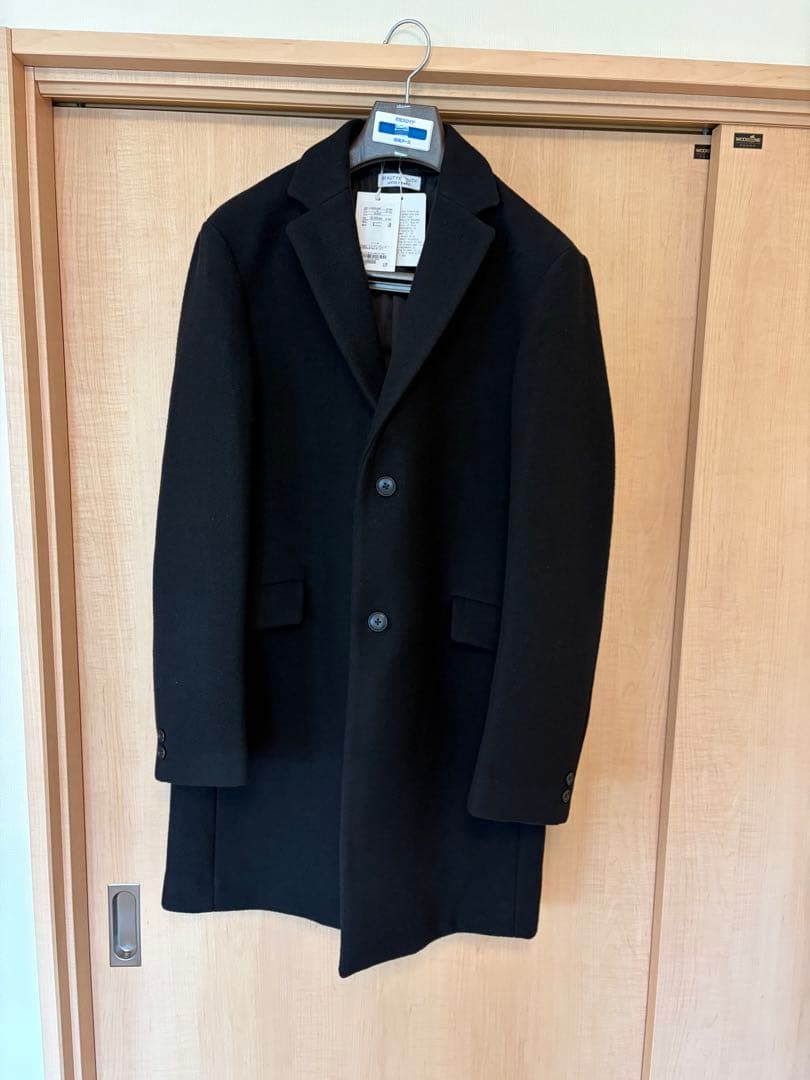BEAUTY&YOUTH PE メルトン チェスターコート　ブラック　XL