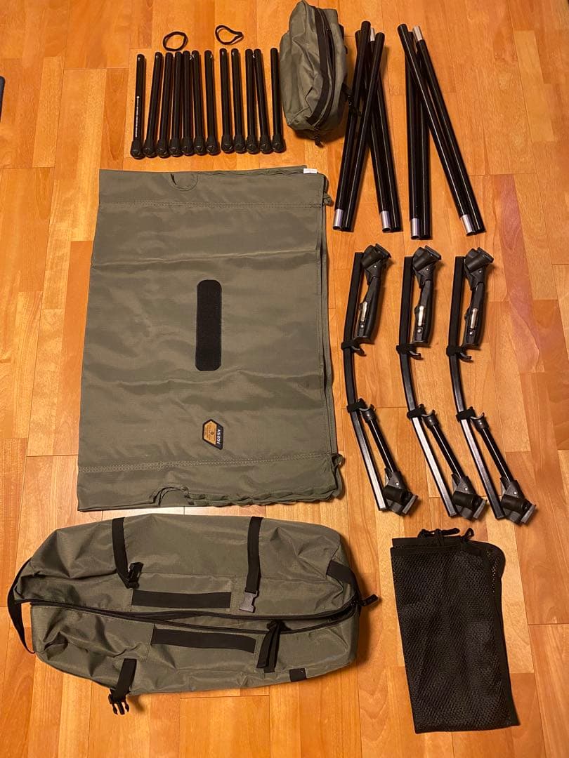 【美品】AS2OV アッソブ フォールディングコット 2WAY カーキ