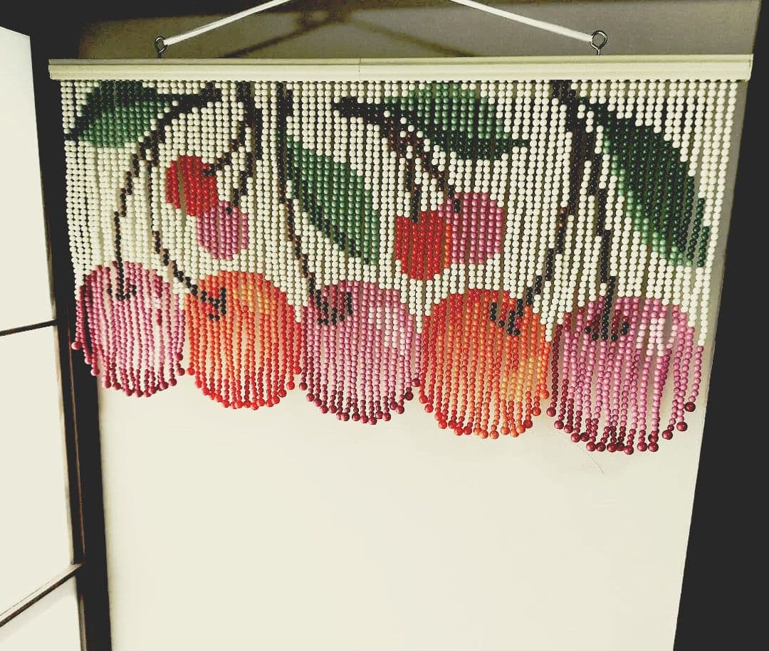 昭和レトロ 珠のれん のれん スキルスクリーン ビーズのれん