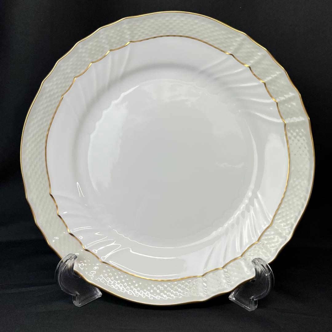 リチャードジノリ　ベッキオグレース　24.5cm　プレート　ペア　廃盤　金彩
