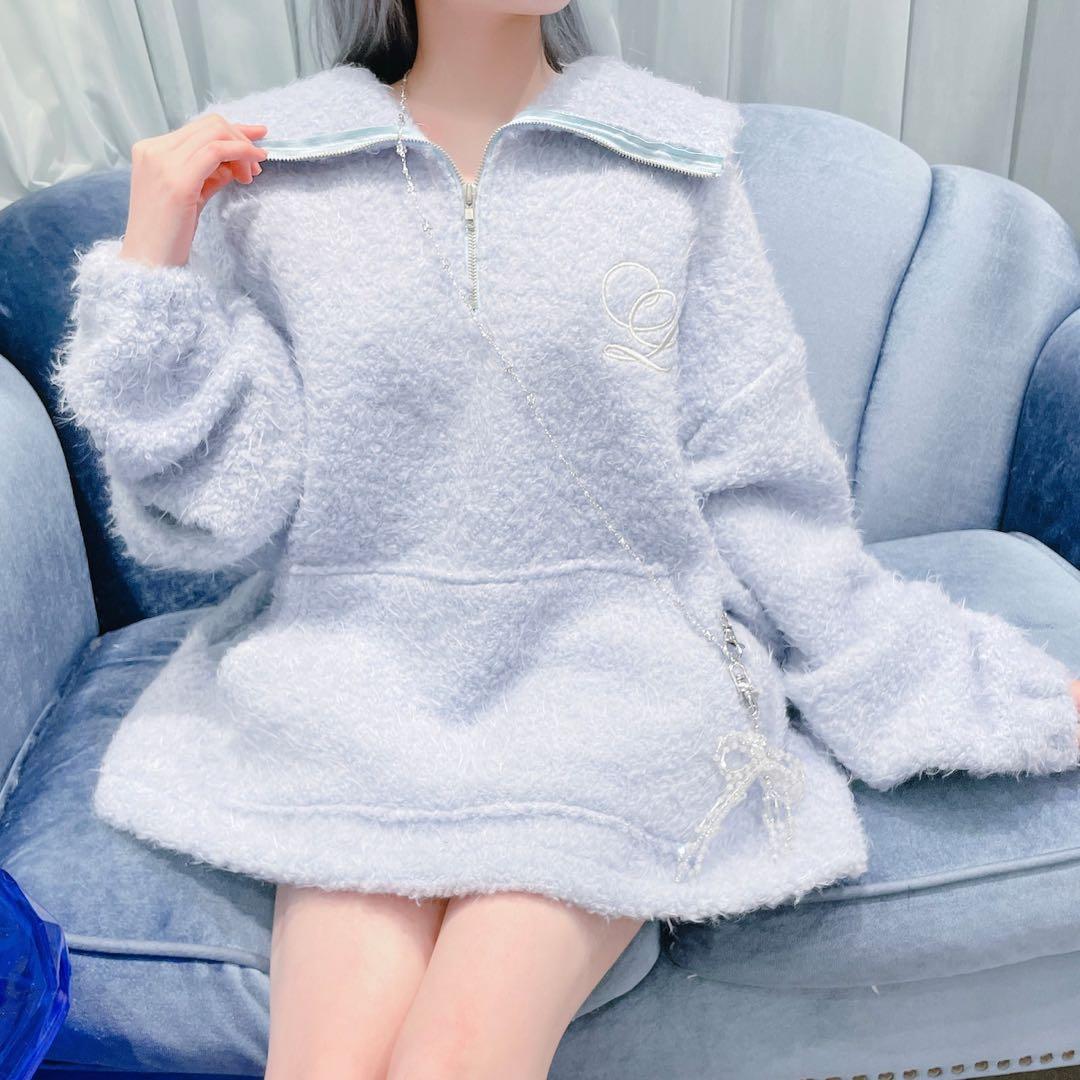 lilLilly リルリリー セーラーボアミニワンピ BLUE - メルカリ