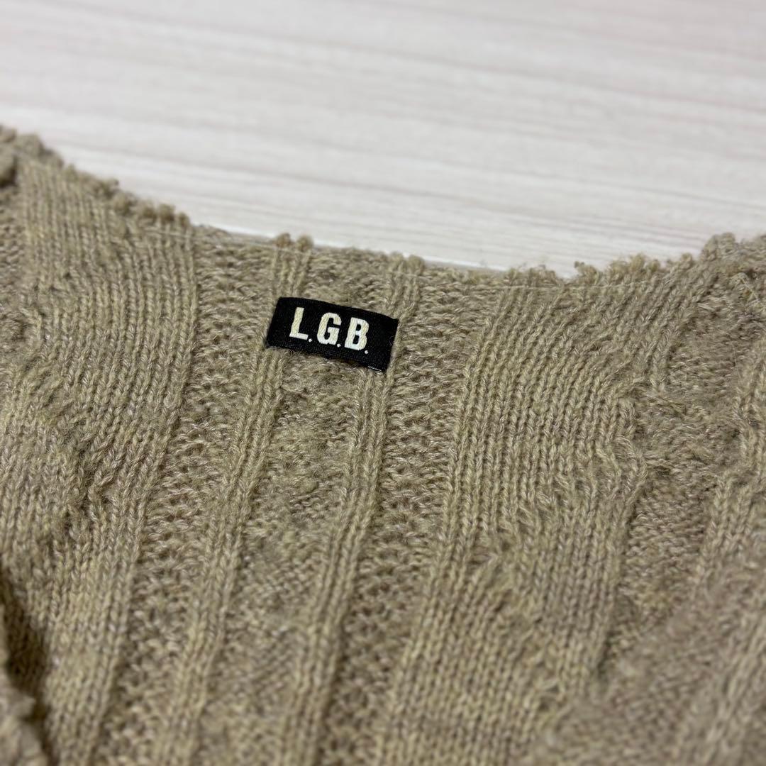 L.G.B. Vネック ケーブルニット サイズ３