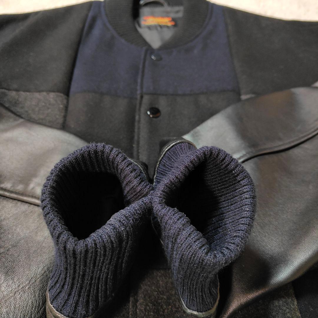 極美品✨パッチワーク✨スクーカム モンキータイム 袖レザー スタジャン L相当